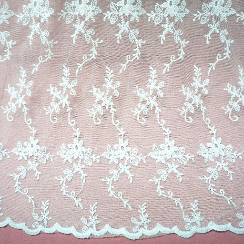 Water Soluble Lace Embroidered Fabric Milk Silk for Women's Wear Whole 2